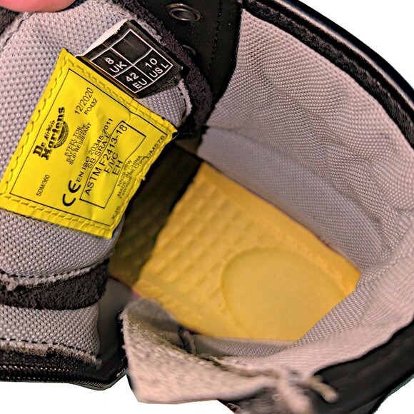 Dr. Martens Maple Zip Boots Black Steel Toe Work Leather Industrial Womens 10 - Picture 4 of 11